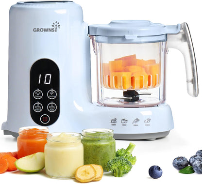 Grownsy Baby Food Maker, Steamer & Blender Baby Food Processor, White