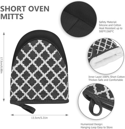 Goldmeet Mini Oven Mitts 2-Pack, 7"x5.5", 500°F Silicone Grip, Gray