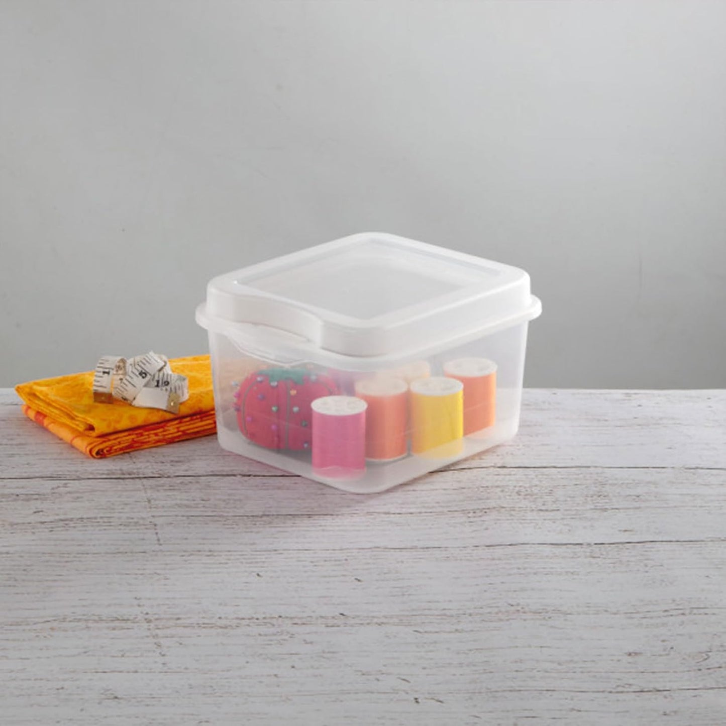 Sterilite 12-Pack FlipTop Stackable Rectangular Storage Bin with Hinging Lid, Clear