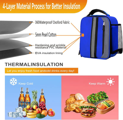 Lunch Box Insulated Lunch bag for Men Teen Kids Boys Adult Portable Stylish Small Lunchbox Special Design for Working Office school Picnic