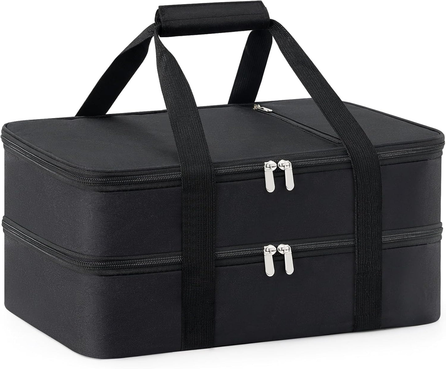 Insulated Casserole Carrier for Hot or Cold Food,Pie Carrier Bag Lunch Tote for Potluck Parties/Picnic/Cookouts, Fits 9"x13" Baking Dish,Grey