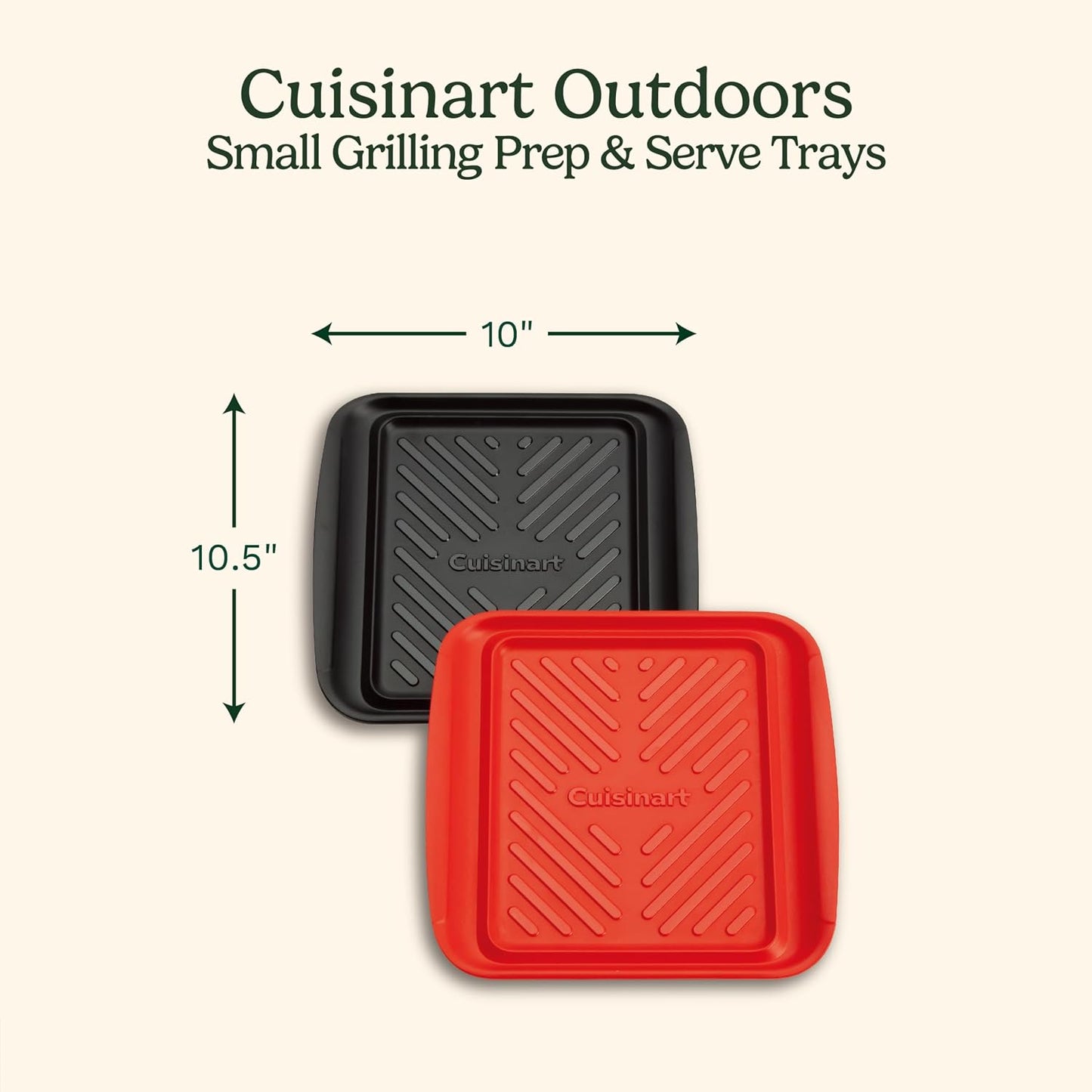 Cuisinart CPK-210 Grilling Prep and Serve Trays, Black and Red Large 18” x 14.5”