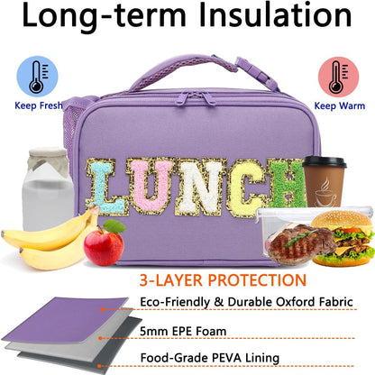 GYEUKHAM Insulated Lunch Box for School, Thermal Reusable Durable Freezable Lunch Bags for Kids Boys Girls Men Women - Small Soft Cooler Portable Lunch Tote Kit for Work Picnic Travel,Black