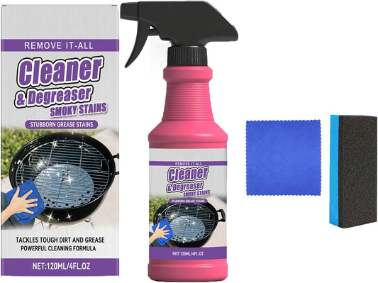 Fast-Acting Heavy-Duty Grill Degreaser Spray, BBQ Grill Cleaner Spray, Grill Cleaner for Outdoor Grills, Heavy Duty Degreaser Cleaner Spray, Fast-Acting Degreaser for Stubborn Stains (1)