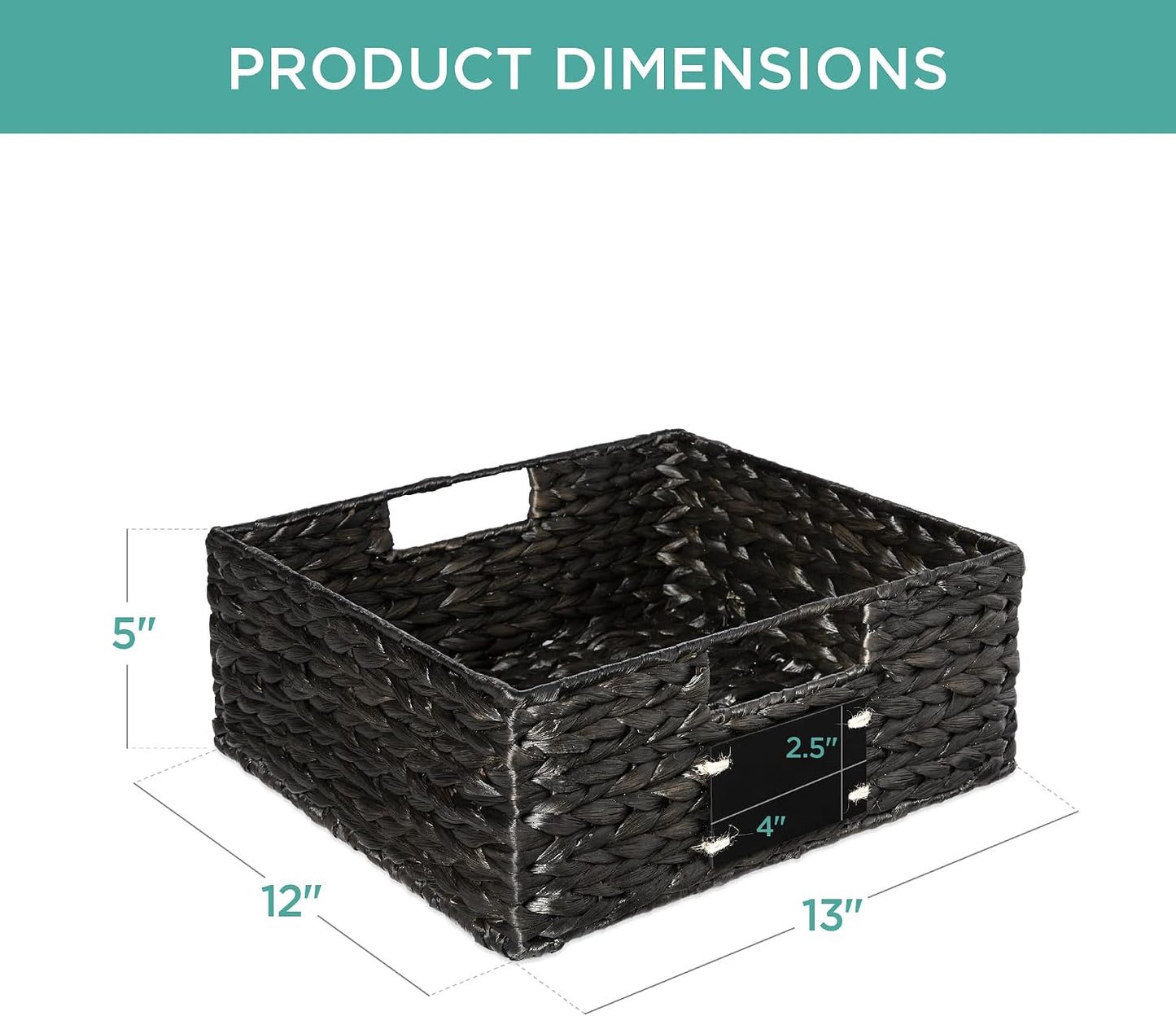 Best Choice Products Set of 4 9x12in Water Hyacinth Pantry Baskets, Woven Organizers w/Chalkboard Label, Chalk Marker - Natural