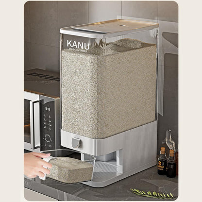 Rice Dispenser 22 Lbs,Sealed Rice Storage Container with Measuring Cup Moisture Proof,Large Cereal Dispenser Dry Food Storage Container Bins for Grains,Flour,Corn,Pet Food