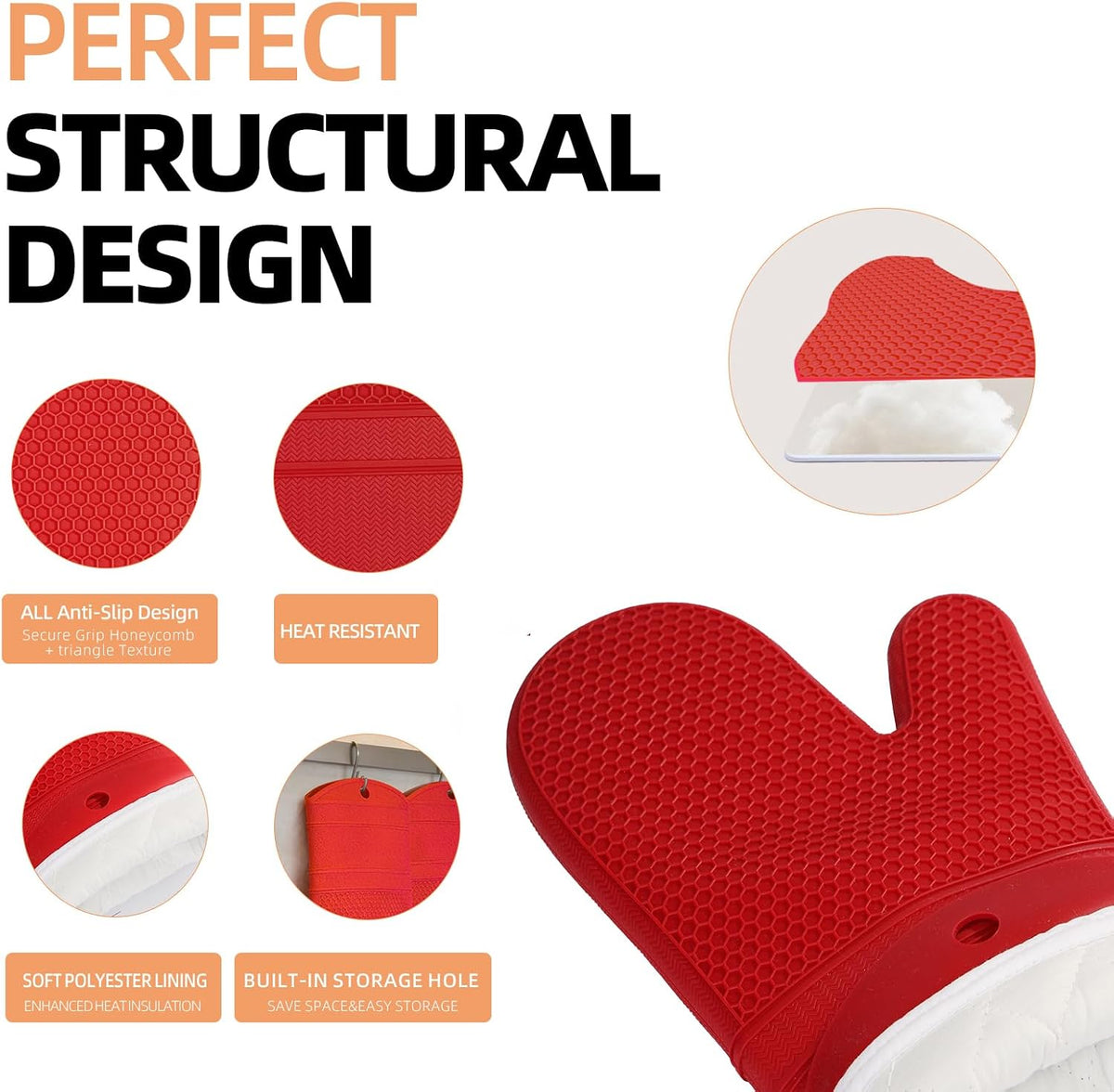 Yutat Silicone Oven Mitts - Oven Mitts and Pot Holders Sets Made of Non-Slip & BPA-Free Silicone, High Heat Resistant 500 Degrees, Perfect for Kitchen Cooking Baking BBQ, Peak Green