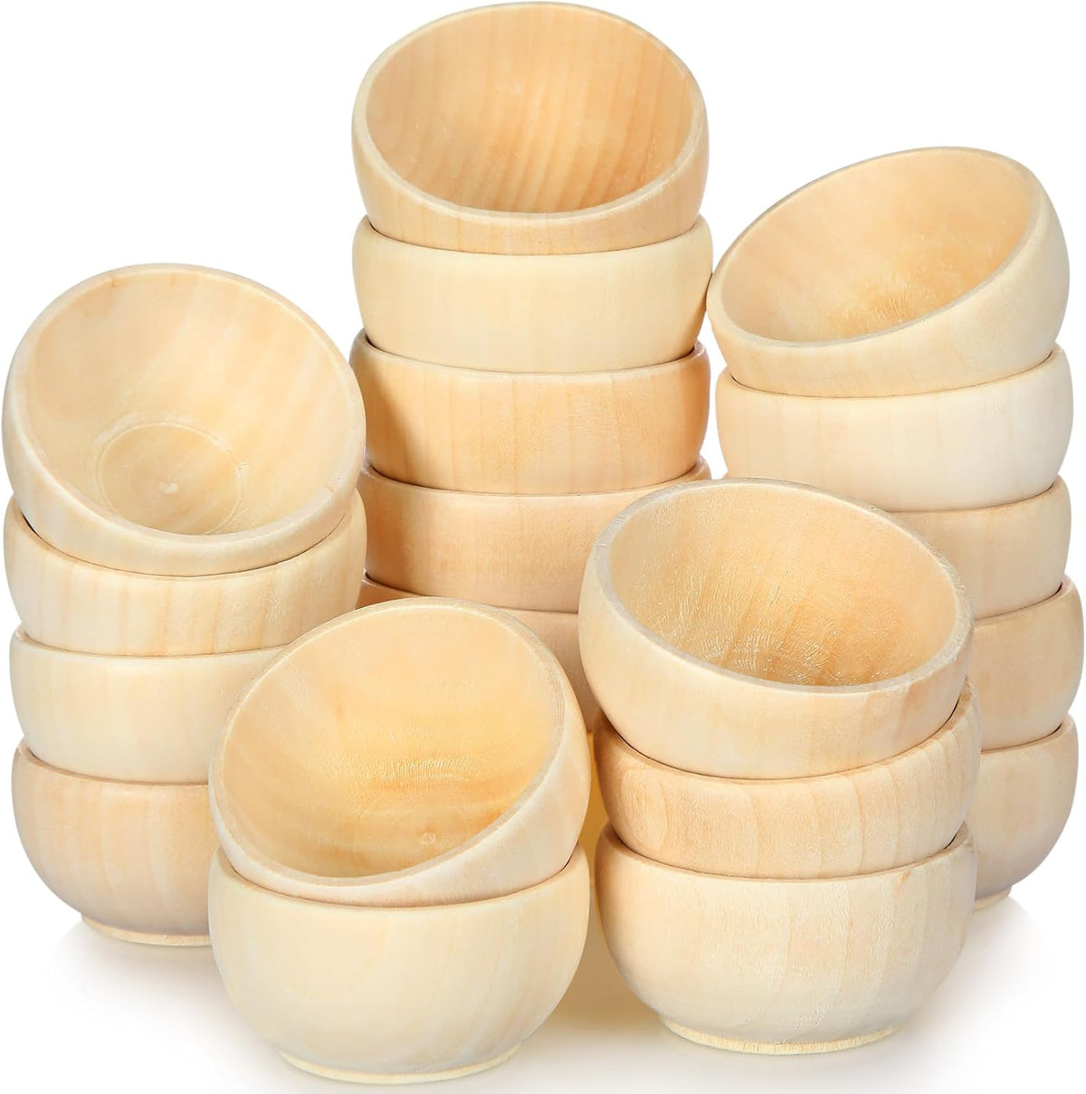 Uiifan Small Unfinished Wooden Bowls for Craft Mini Painting Project