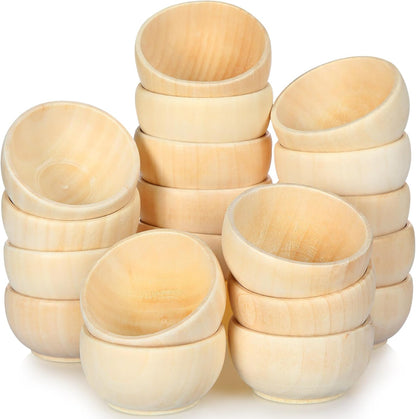 Uiifan Small Unfinished Wooden Bowls for Craft Mini Painting Project