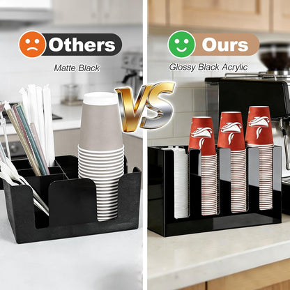 Coffee Cup Dispenser, Cup and Lid Organizer fits 5 to 16 oz Disposable Cups