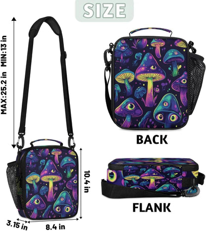 Insulated Lunch Box for Girls Kids Axolotl Lunch Bags Reusable Portable Lunchbox with Adjustable Shoulder Strap and Water Bottle Holder for Work School Travel
