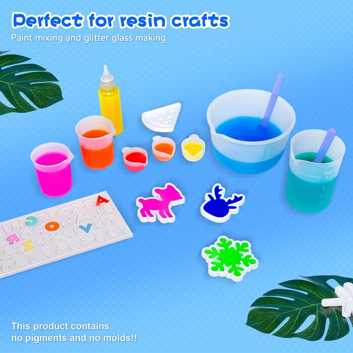 Silicone Resin Mixing Measuring Cups for Resin Supplies, 600ml/20oz Bowl, 250 & 100ml Thickened Reusable Silicone Cups for Epoxy Mixing, with Stir Sticks and Pipettes, Jewelry Making