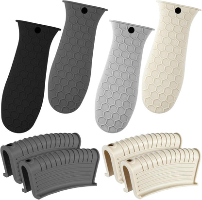 Patelai 8Pcs Silicone Cast Iron Handle Cover,Black