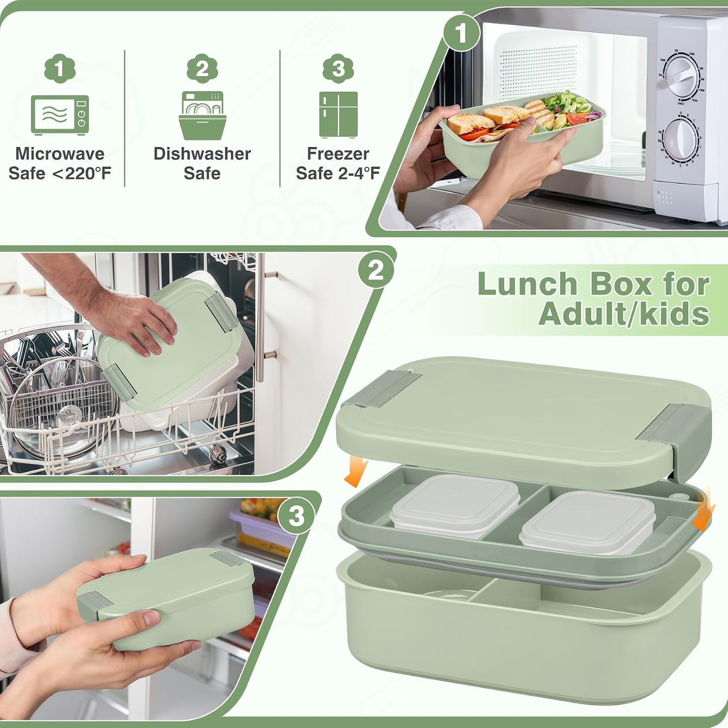 Bento Lunch Box Set with 10.5oz Soup Thermo Food Jar for Adults Kids, Stainless Steel Leak-proof Lunch Container with 4 Compartment, Coffee Tumbler with Lunch Bag for School Travel Office-Grey
