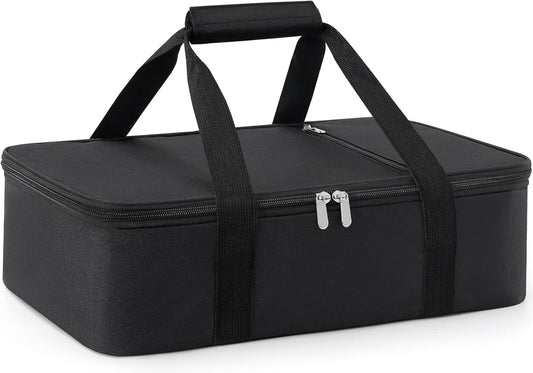 Insulated Casserole Carrier for Hot or Cold Food,Pie Carrier Bag Lunch Tote for Potluck Parties/Picnic/Cookouts, Fits 9"x13" Baking Dish,Grey