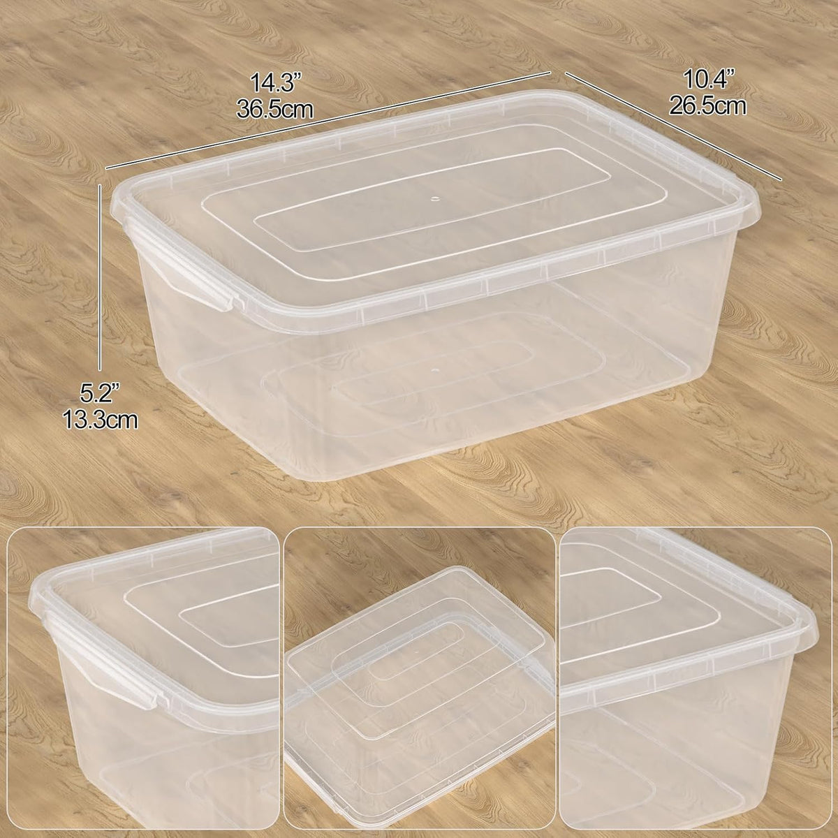 16 Quart Clear Dough Proofing Box, Latching Box with Lid, 2-Pack