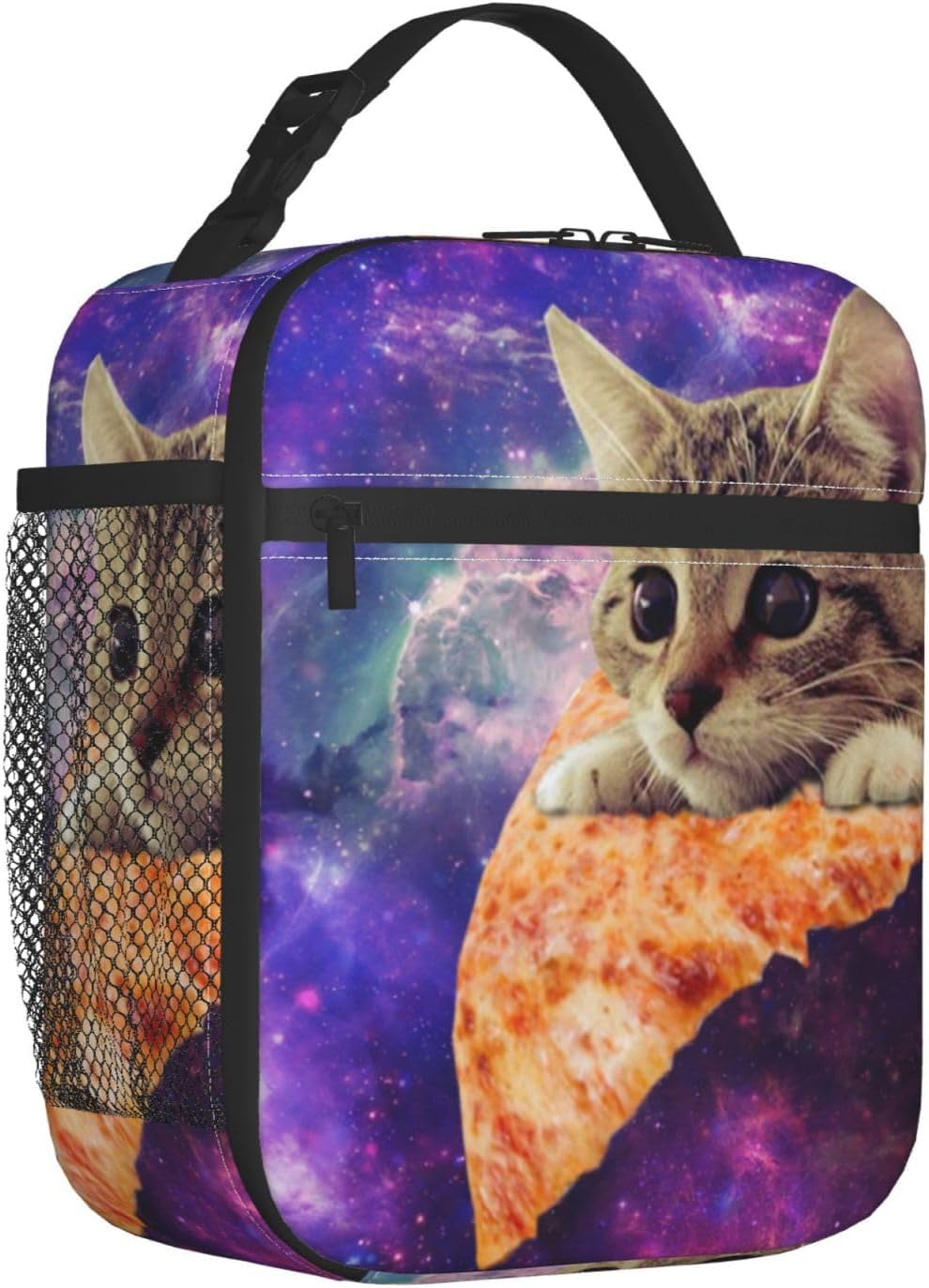 Black Cat Reusable Lunch Box Food Bag Insulated Lunch Bag for Teenage Boys Girls School Beach