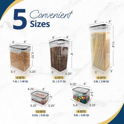 Reli. Airtight Canister Set with Lids (36 Set) | Clear Plastic Food Storage Canisters | Ultra Variety Pack | BPA-Free