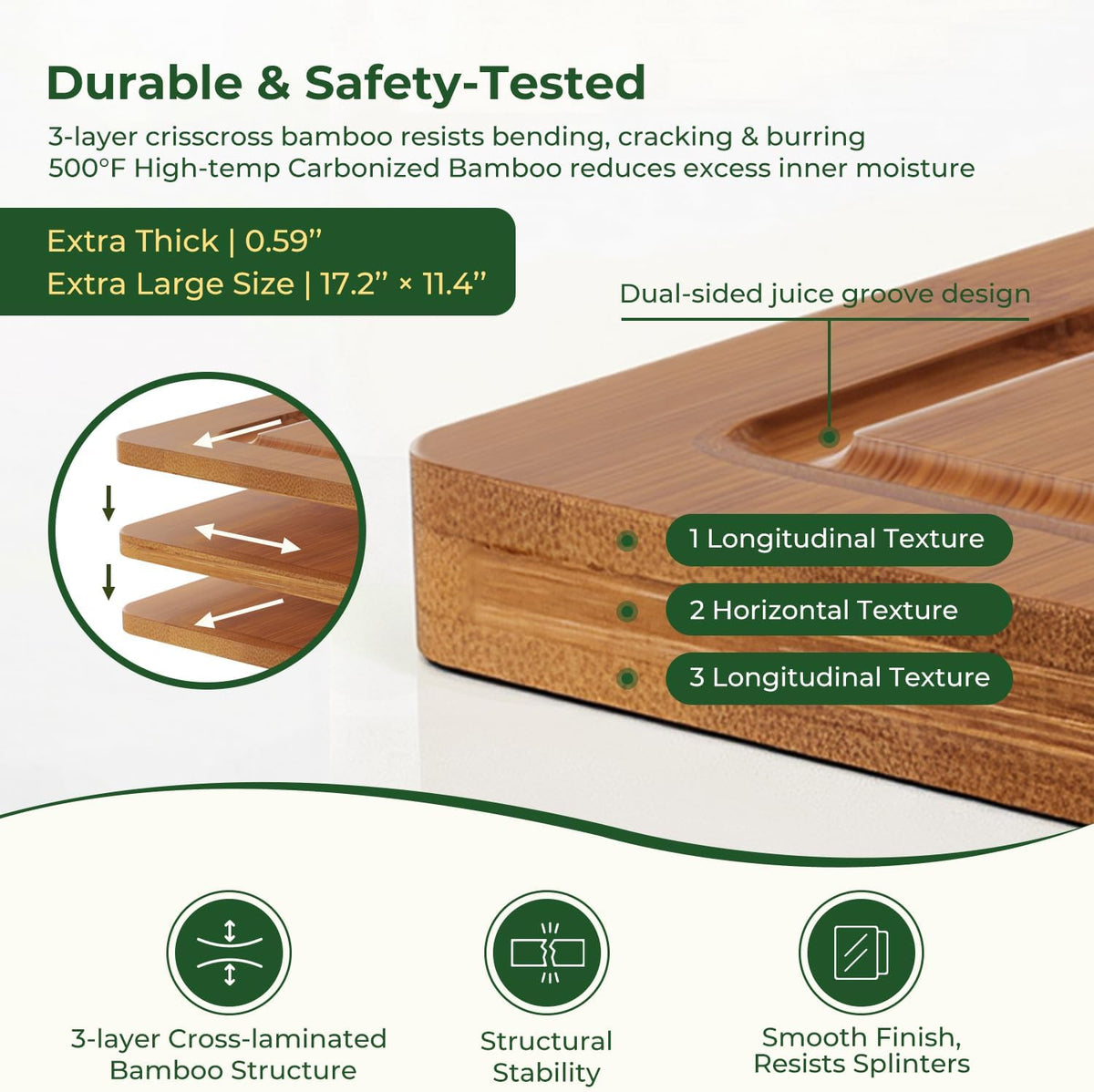 Pure Titanium Cutting Board, Bamboo Cutting Boards Set for Kitchen