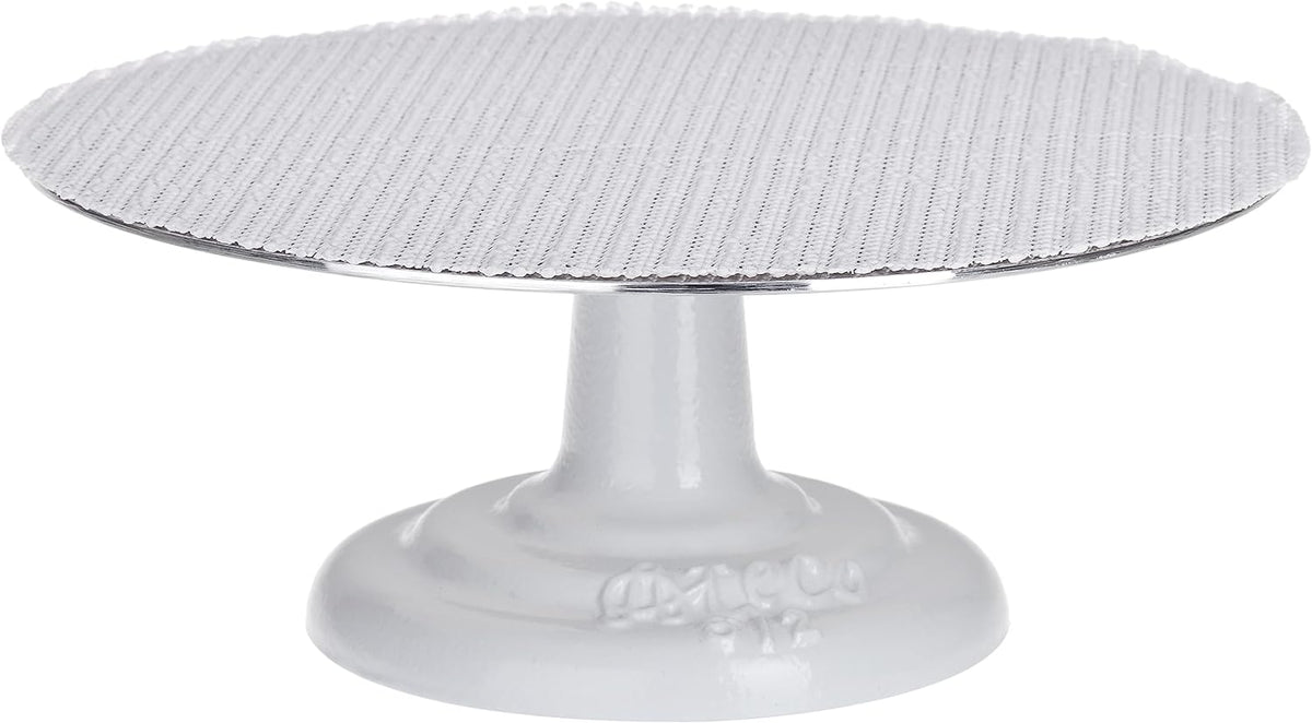 Ateco Cast Iron and Non-Slip Pad Cake Stand, 12 inch, White