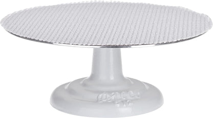 Ateco Cast Iron and Non-Slip Pad Cake Stand, 12 inch, White