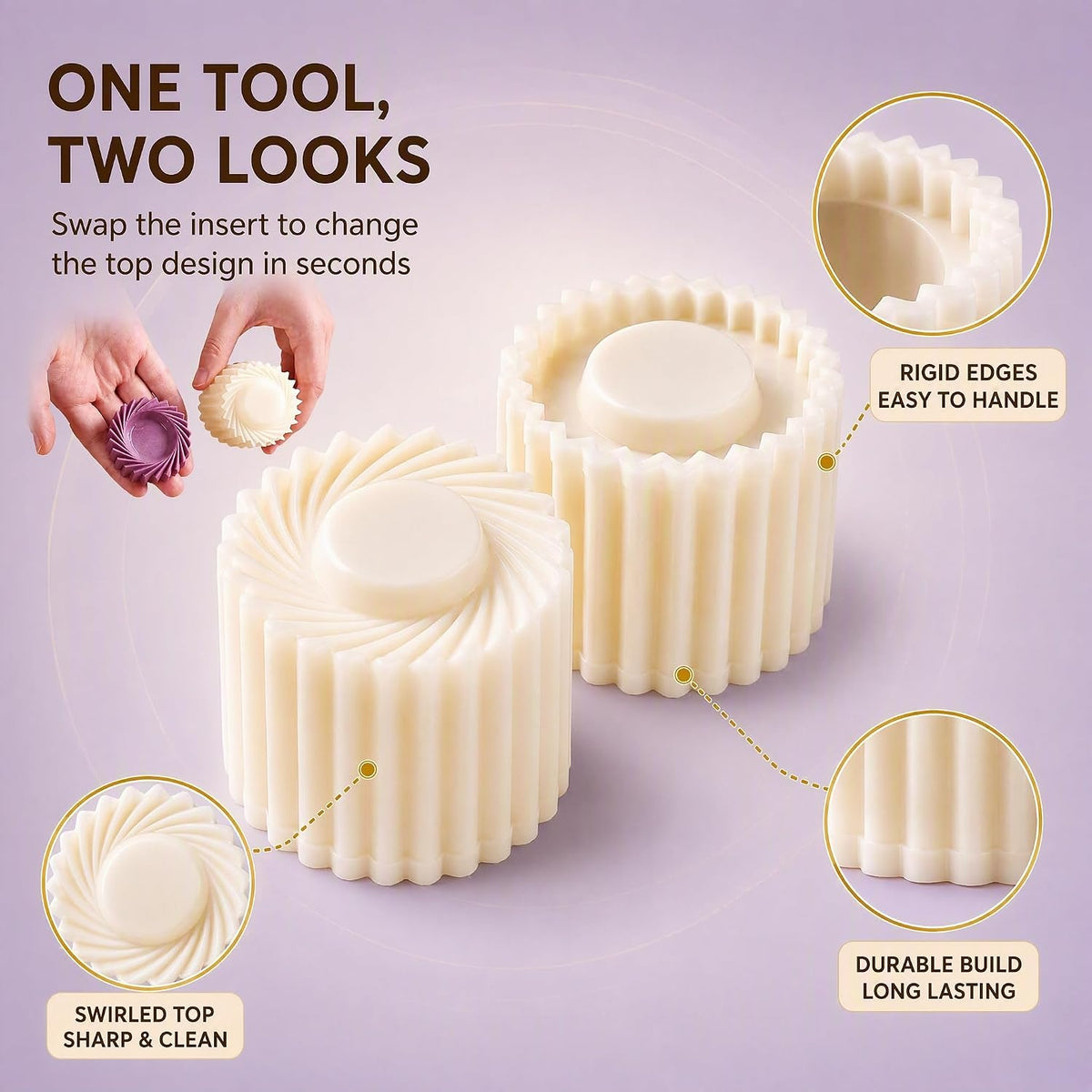 Sunflower-Patterned Round Hand-Press Mooncake Mold for DIY Cookie Mooncake