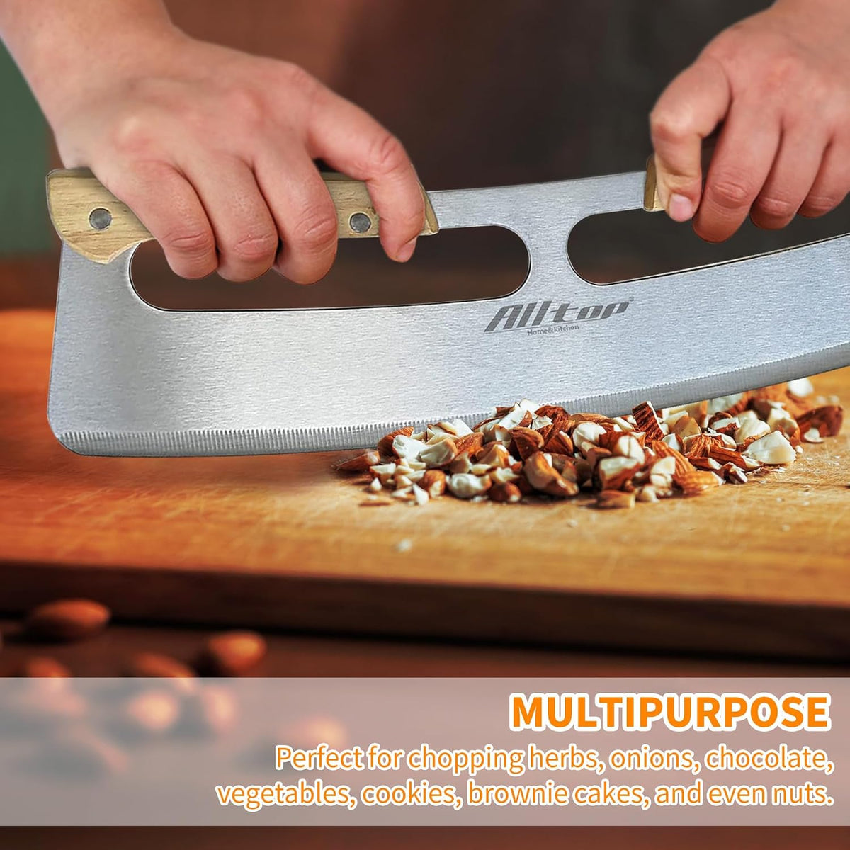 ALLTOP Pizza Cutter Rocker, Stainless Steel Blade Knife, 14 In