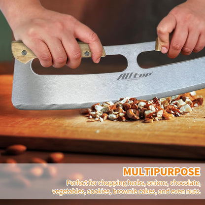 ALLTOP Pizza Cutter Rocker, Stainless Steel Blade Knife, 14 In