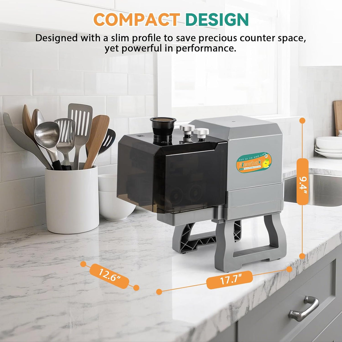 Newhai Electric Scallion Shredder, 3mm Detachable Blade, Compact Design