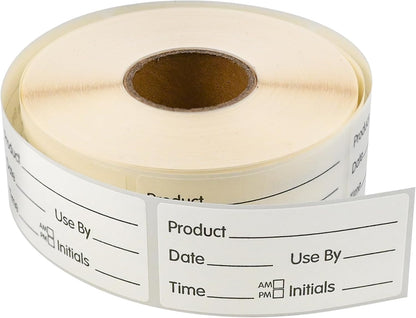 L LIKED 500 Stickers Use by 1 x 2 Inch Dissolvable Food Storage Labels for Containers