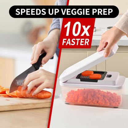 11-in-1 Vegetable Chopper 420 Food-Grade Stainless Steel Blades, 7.2 Cup Container with Colander, BPA & PFAS Free, Dishwasher Safe
