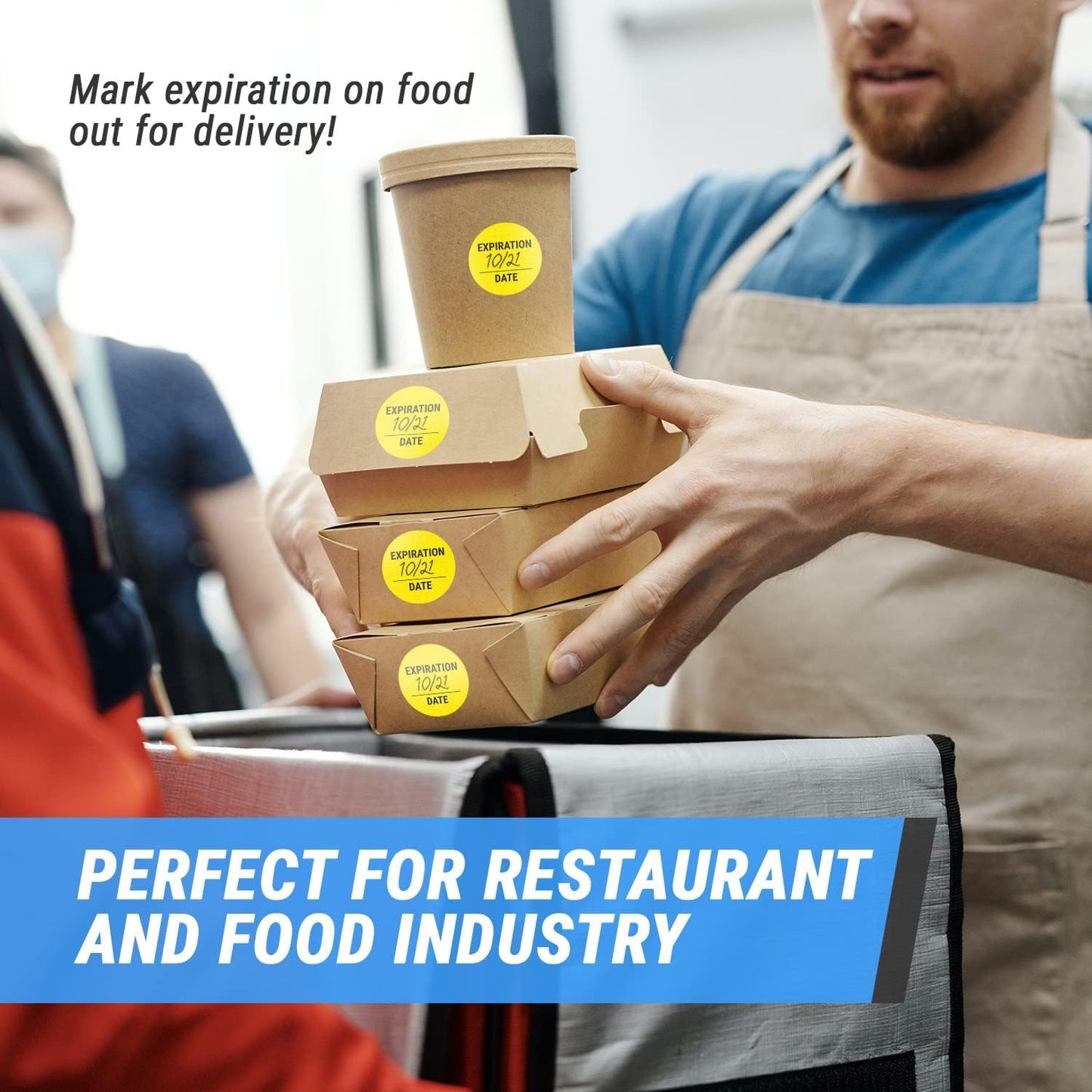 Use by/Expiration Food Date Labels (1.5 inch, Round - 300 Labels) Use by Date Stickers for Food Service, Dating Food Rotation, Best Before Food Prep, Delis or Restaurants