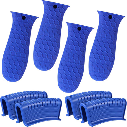 Patelai 8Pcs Silicone Cast Iron Handle Cover,Black