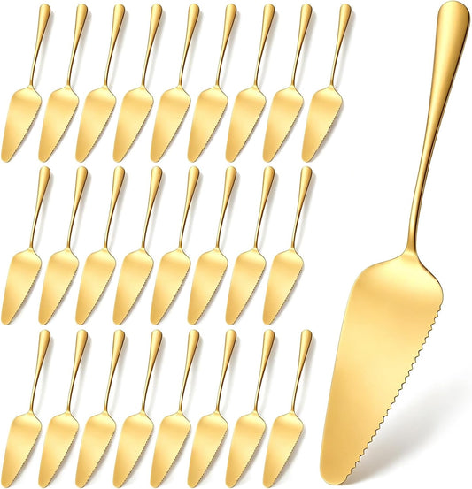 26 Pcs Gold Cake Server and Pizza Server Set Stainless Steel Pie Servers