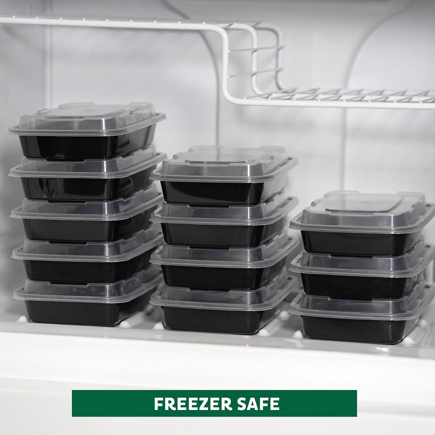 Freshware Meal Prep Containers 1 Compartment Food Storage Containers with Lids, Bento Box, BPA Free, Stackable, Microwave/Dishwasher/Freezer Safe (28 oz), 50 Count (Pack of 1)