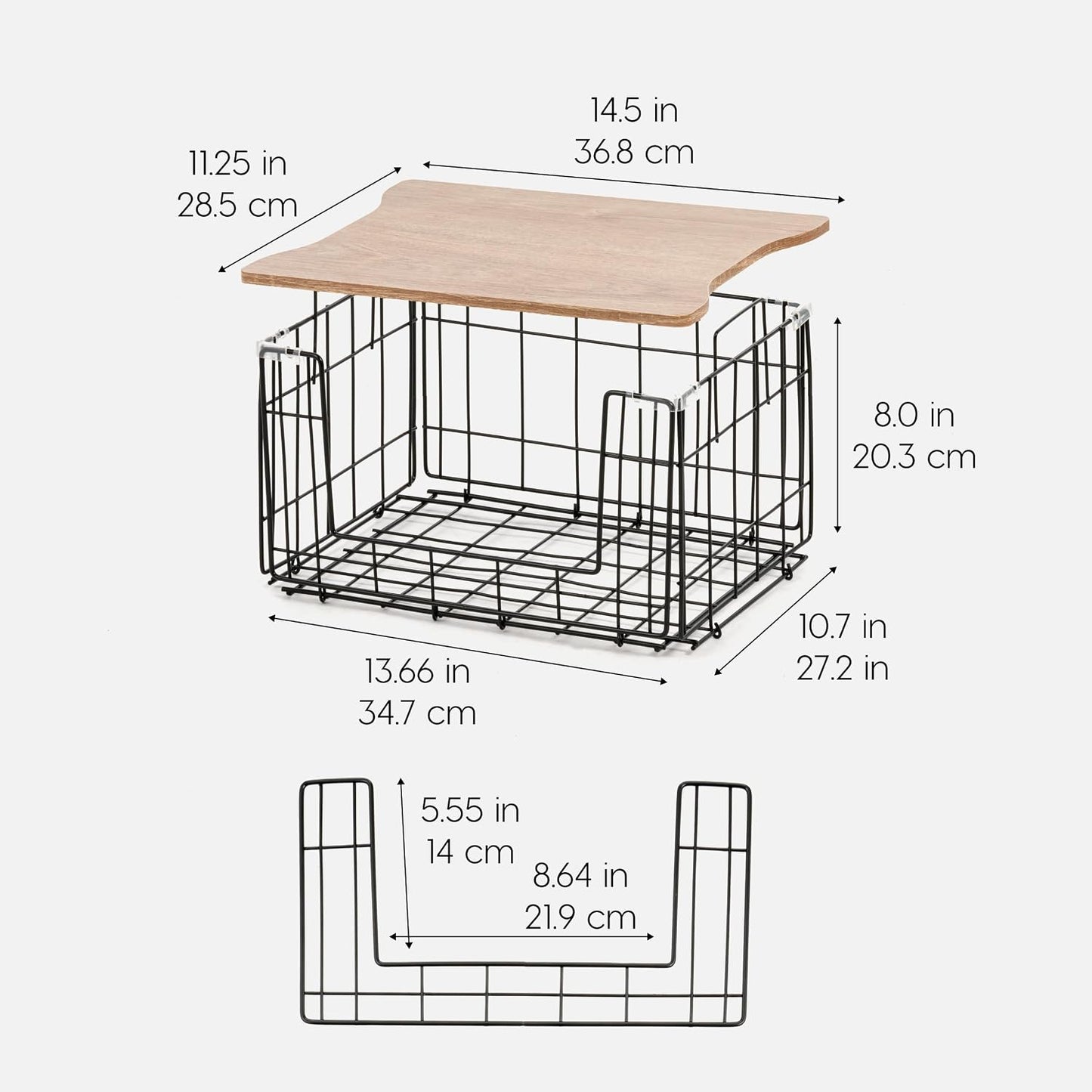 IRIS USA Wire Basket for Pantry Organizers and Storage, 2 Pack, Potato and Onion Storage, Easy Assembly, Stackable Storage Bins, Kitchen Cabinet Bathroom Shelf Organizers for Veggie, Fruit, Snack