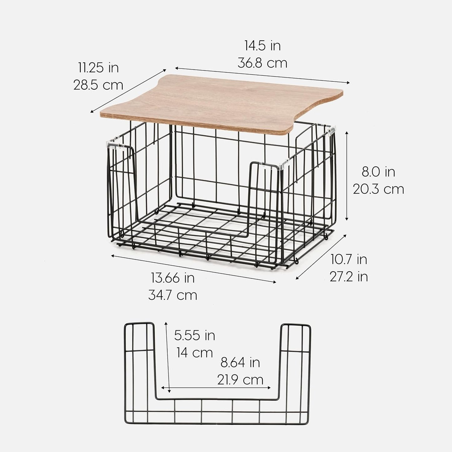 IRIS USA Wire Basket for Pantry Organizers and Storage, 2 Pack, Potato and Onion Storage, Easy Assembly, Stackable Storage Bins, Kitchen Cabinet Bathroom Shelf Organizers for Veggie, Fruit, Snack