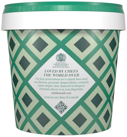Maldon Salt, Sea Salt Flakes, 20 oz (570 g), Resealable Tub – Kosher, Natural, Unique Gourmet Pyramid Shaped Salt Flakes, Perfect for a Wide Range of Dishes, Hand-Harvested for Four Generations