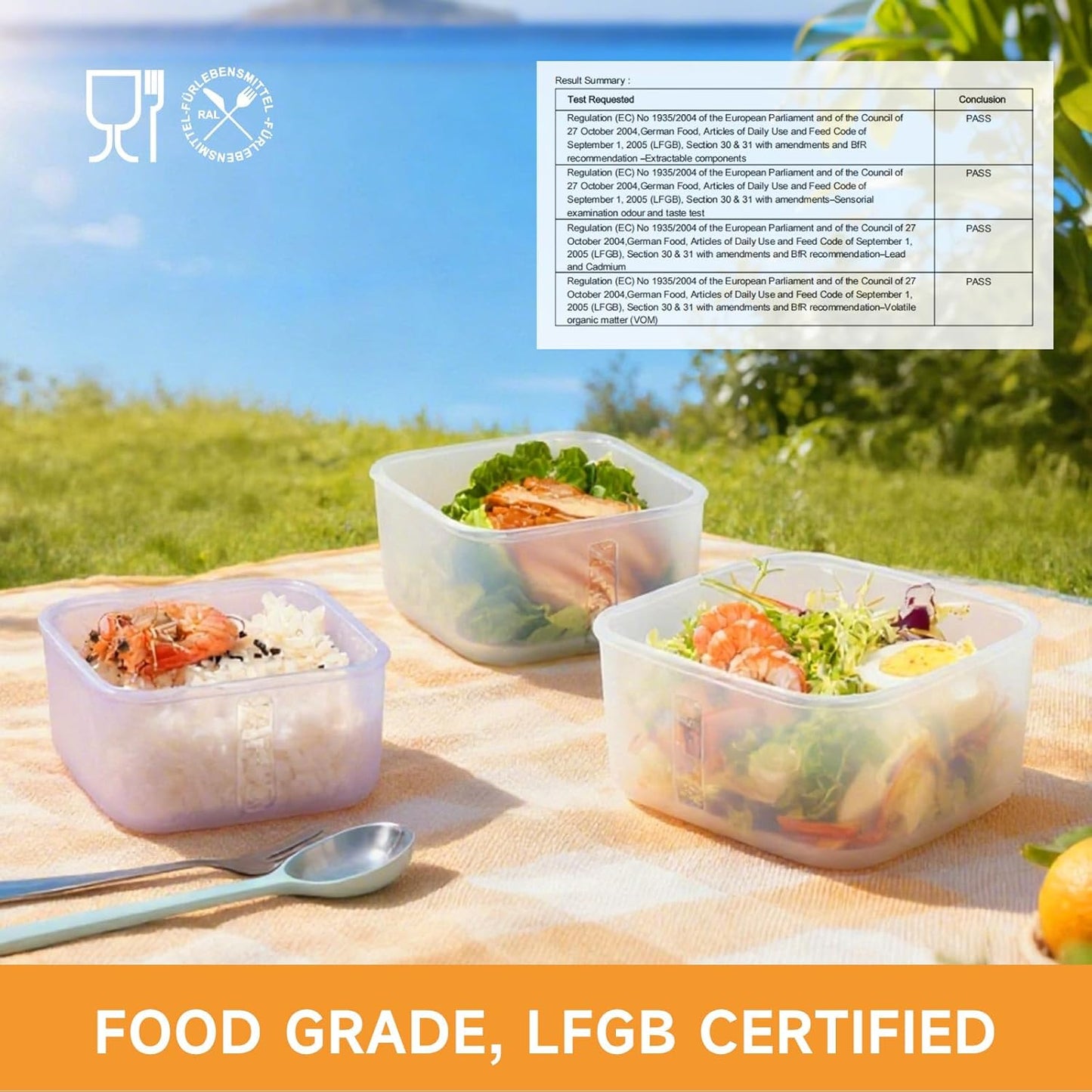OTB Set of 2 Reusable Silicone Containers Clear, Nesting Leak-free Silicone Food Storage Boxes, BPA Free, Airtight, Dishwasher and Freezer Safe