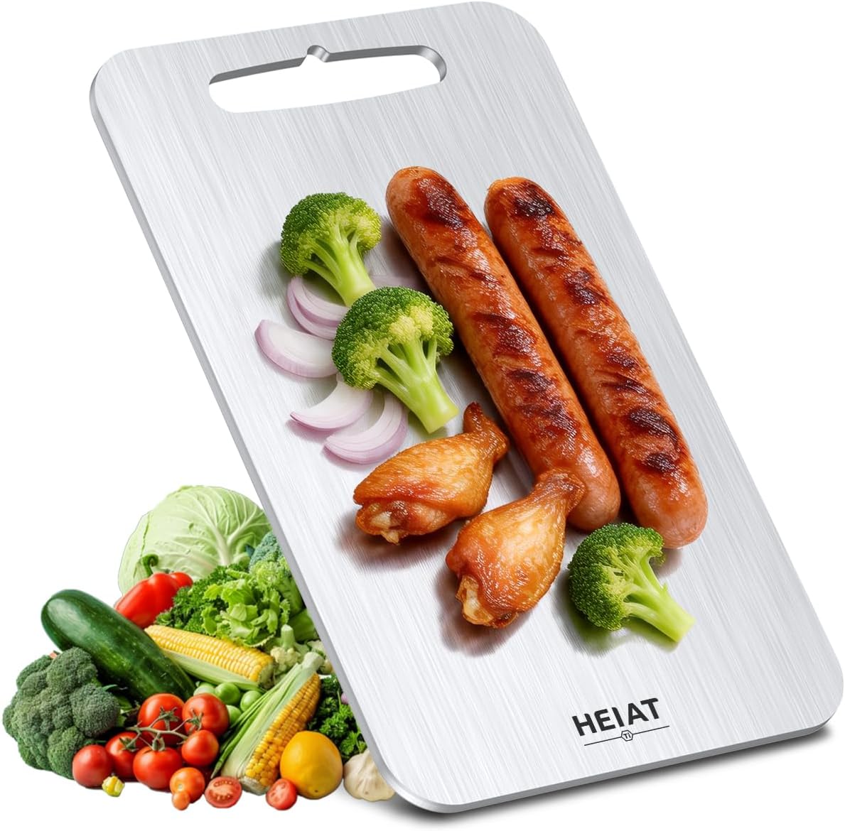 Titanium Cutting Board Set of 3, 100% Pure Titanium Cutting Boards for Kitchen, Non-Toxic, Double-Sided Chopping Boards for Raw & Cooked Food, Handles Included, Dishwasher Safe(S+M+L)
