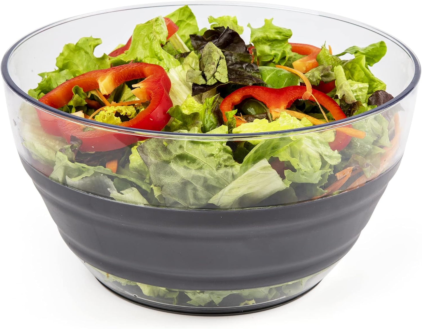 PrepWorks 4 Qt Collapsible Salad Spinner – Space-Saving, BPA-Free, Easy-to-Use for Quick Salad Washing & Drying, Dishwasher Safe