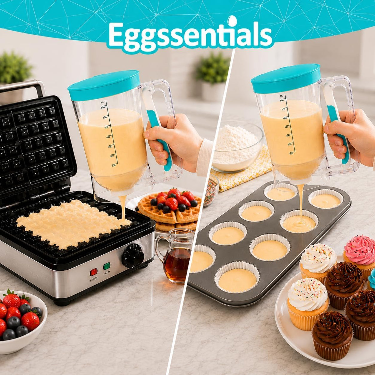 Eggssentials Pancake Batter Dispenser with Squeeze Handle Pancake Dispenser