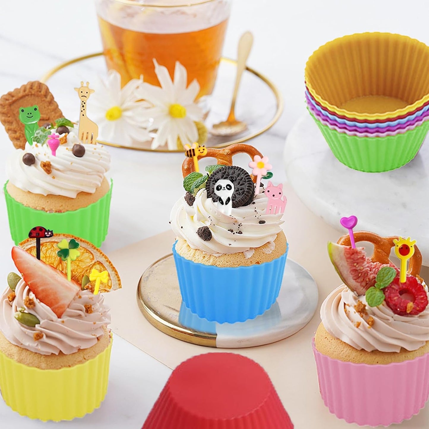 146 Pcs Animal Food Picks Bento Deco Set for Lunch Box Decoration Mini Cute Fruit Toothpicks Lunch Accessories Reusable Lunchbox Picks
