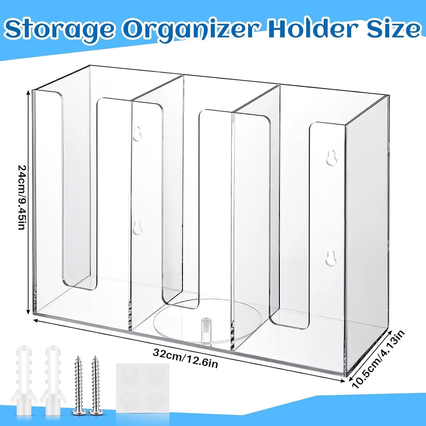 Cunhill 3 Compartments Acrylic Coffee Cup and Lid Dispenser Organizer Disposable Paper Cup Holder Plastic Coffee Shop Supplies Holder Storage for Station Restaurant Kitchen Countertop Bar Party(Clear)