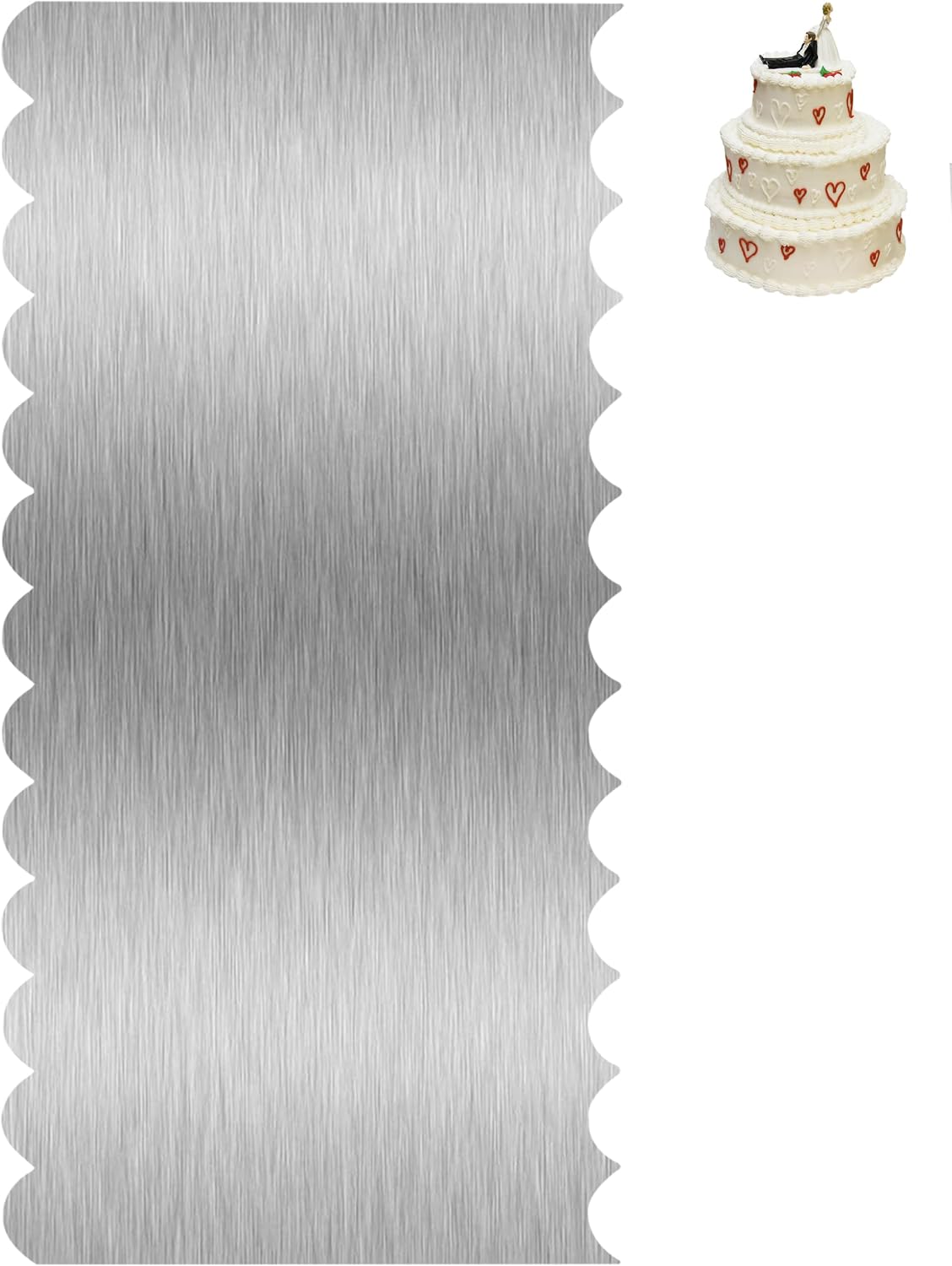 8.6 Inch Metal Cake Scraper Smoother, Edge Side Jagged Comb for Cream