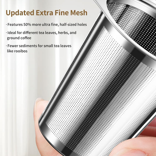 2PCS Tea Infuser for Loose Leaf Tea, BOMANSI BOMS Loose Leaf Tea Steeper Strainer with Double Handles, Extra Fine Mesh Ball Infusers, Diffuser Holder Filter for Mugs, Tea Strainers for Loose Tea