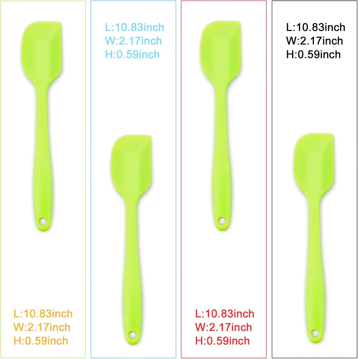 Silicone Spatula 4-piece Set, Heat-Resistant Spatulas, Non-stick Rubber Spatulas with Stainless Steel Core