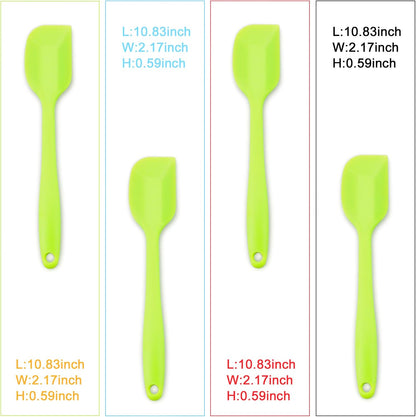 Silicone Spatula 4-piece Set, Heat-Resistant Spatulas, Non-stick Rubber Spatulas with Stainless Steel Core