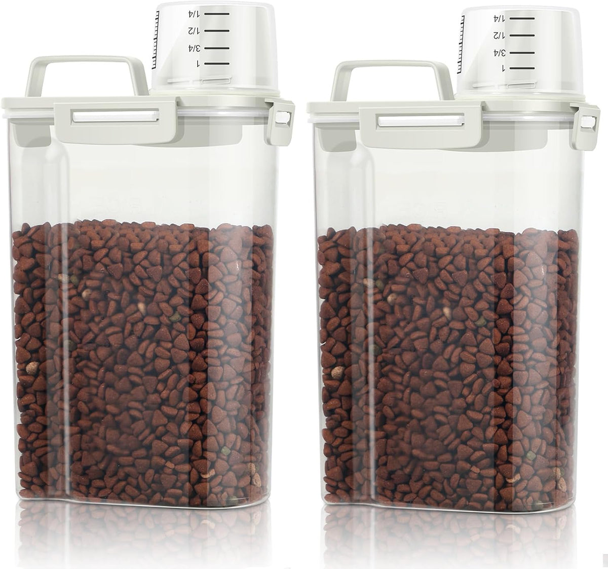 TBMax Pet Food Storage Containers 2 Pack 8-10 Lbs Airtight Dog Food Container Dispenser with Large Spout & Portable Handle, Travel Dog Treat Cat Food Storage Bin Bird Seed Container