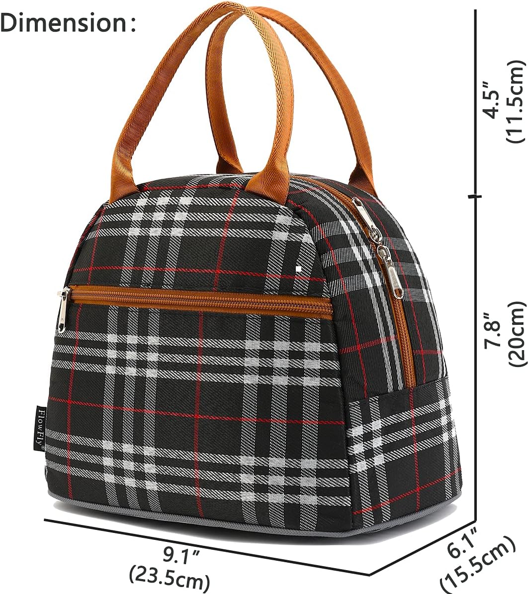 FlowFly Insulated Lunch Cooler Bag - Tote Bag Organizer for Women/Men, Black - Colors B